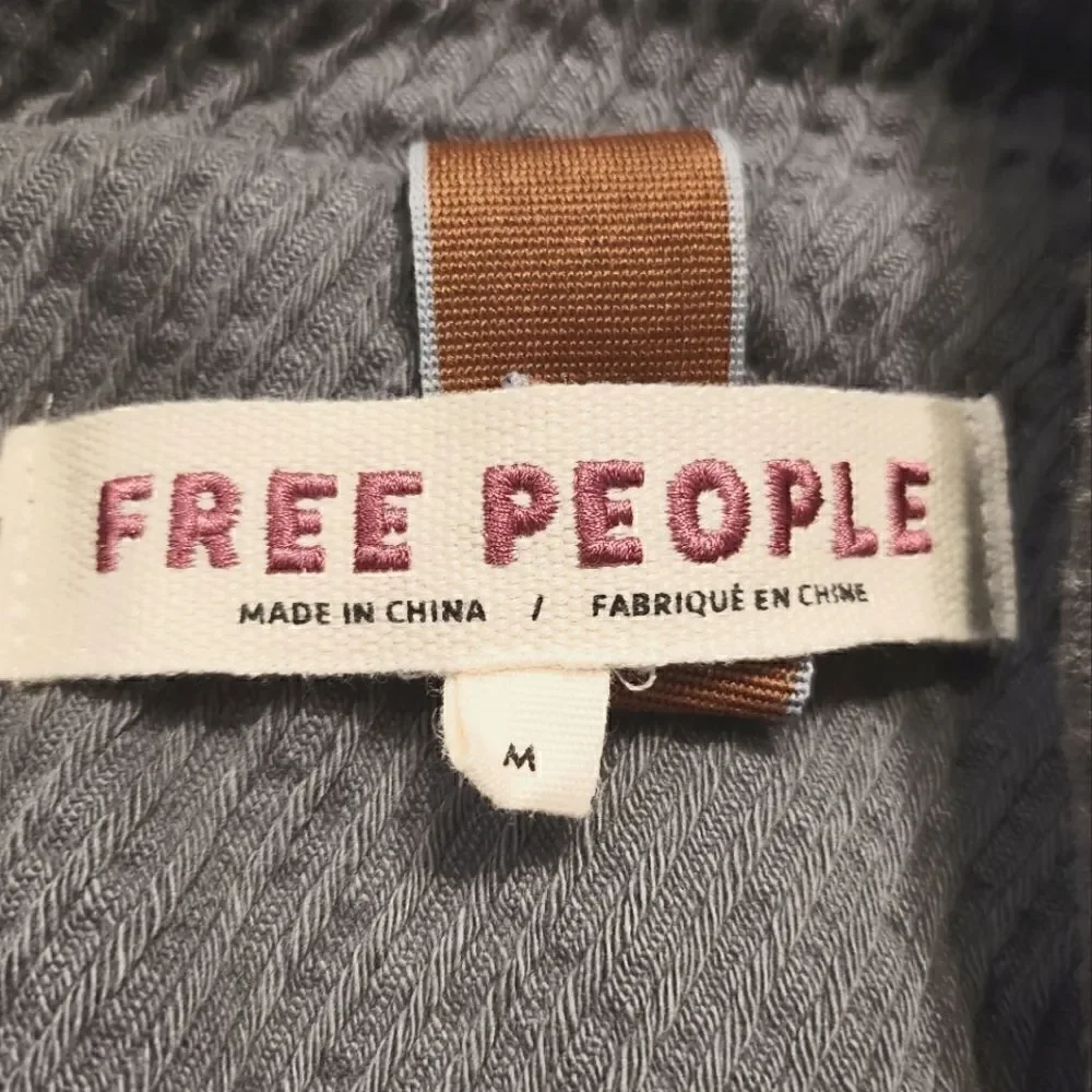 Free People Remi Cord Shirt Jacket Dolman Sleeve Gray Size M - Picture 9 of 10